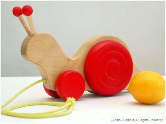 Wooden Pull Toy-Snail | Cuddle Cuddle