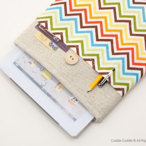 Linen iPad case-Color chevron1