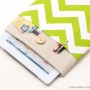 Linen iPad case-Green ornament1