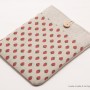 Linen iPad case-Strawberries3