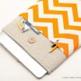 MacBook linen case-Orange ornament