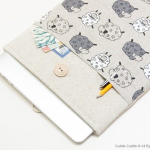 MacBook linen case-Sheeps