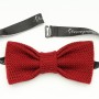 Knitted Bow Tie-Bordo